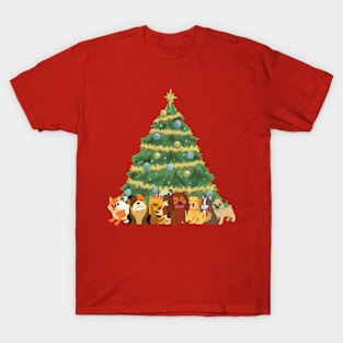 Christmas Tree with Dogs T-Shirt